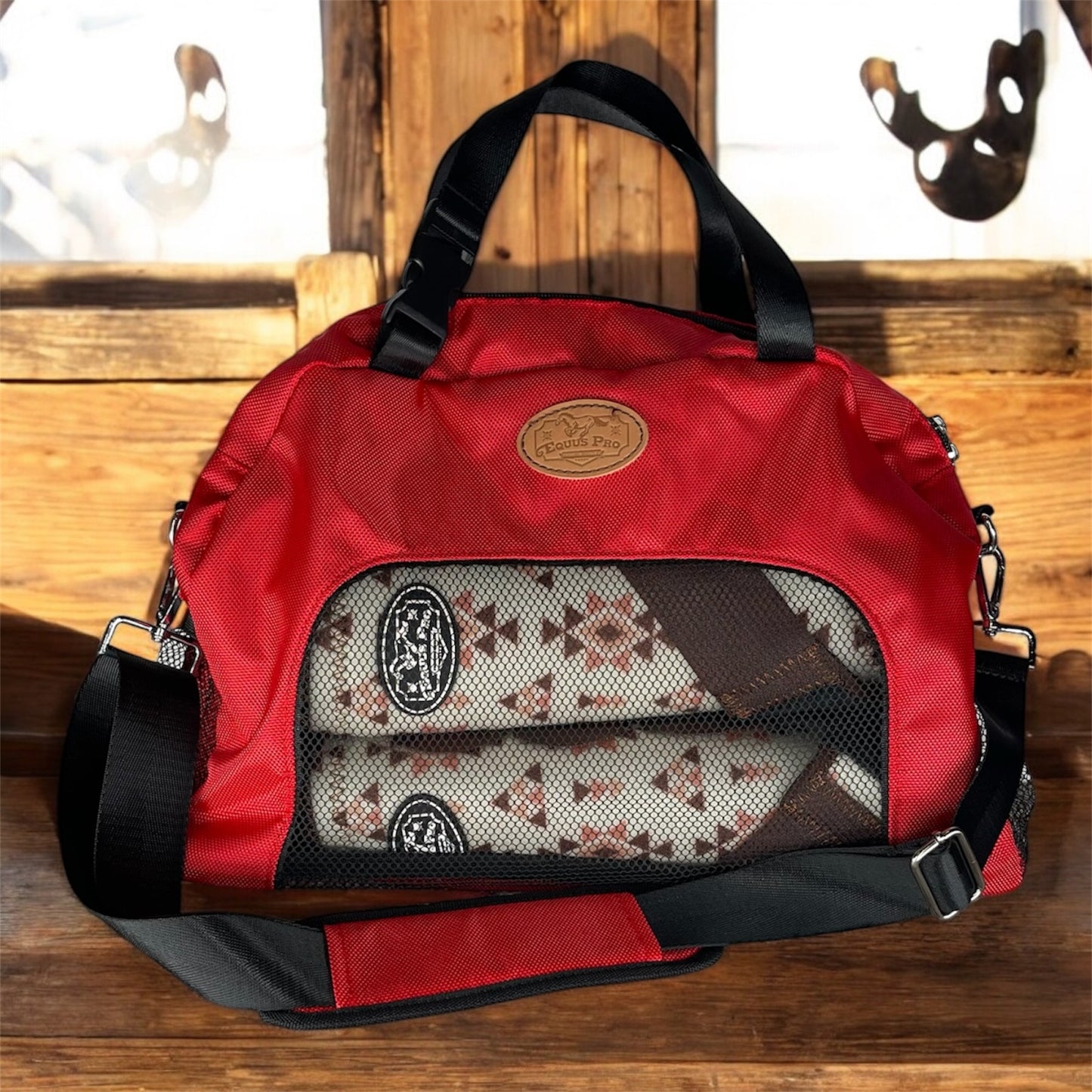 RED BOOT & TACK BAG